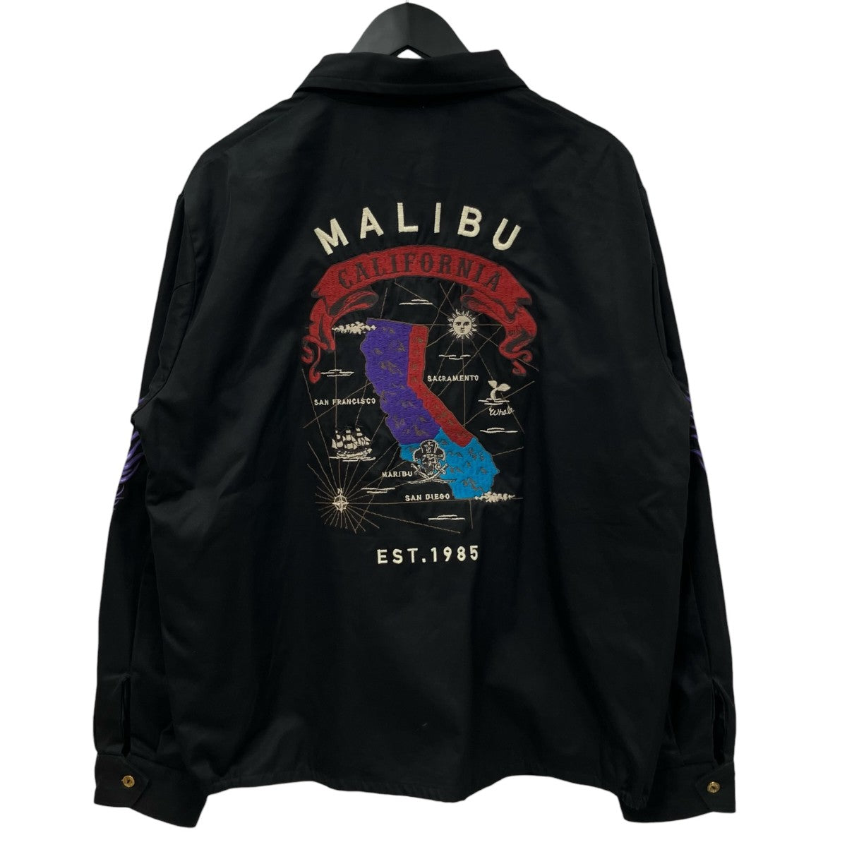 東洋エンタープライズ×BILL WALL LEATHER スカル刺繍ジップアップジャケット 古着・中古-2枚目のアイテム画像