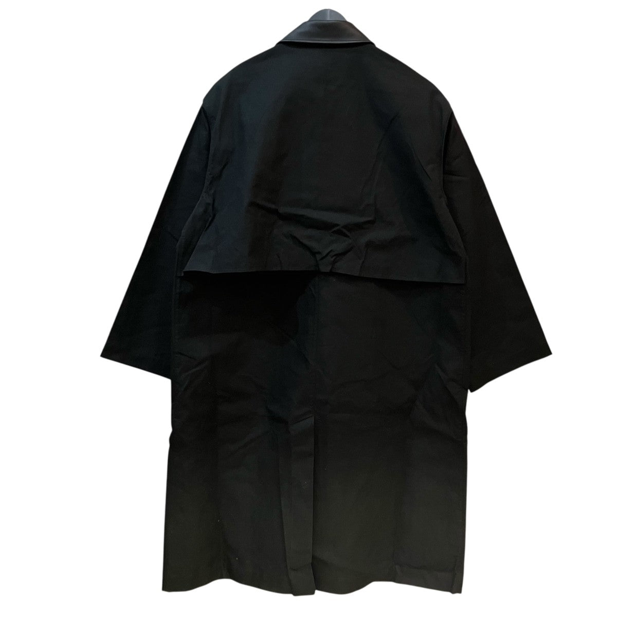 Cristaseya OVERSIZED WATER REPELLENT TRENCH WITH LEATHER PATCH襟レザーコットントレンチコート 古着・中古-2枚目のアイテム画像