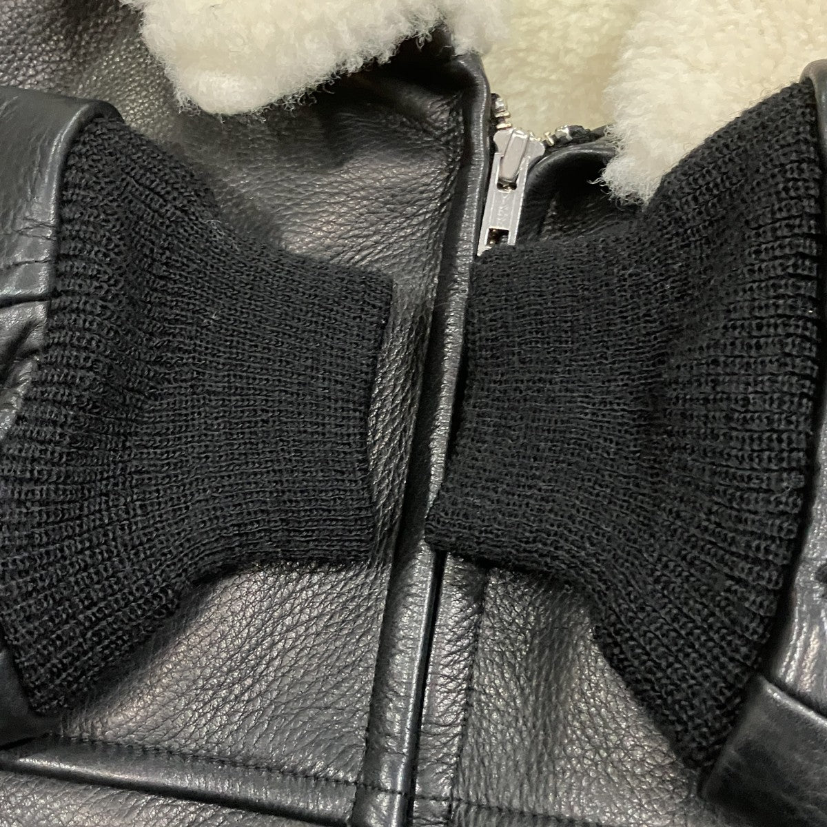 WACKO MARIA LEATHER BOA JACKET レザーボアジャケット 古着・中古-4枚目のアイテム画像