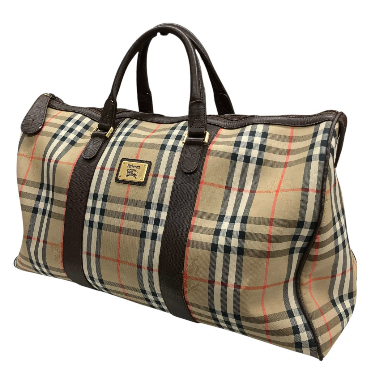BURBERRY(バーバリー) ノバチェックボストンバッグ ブラウン｜【公式