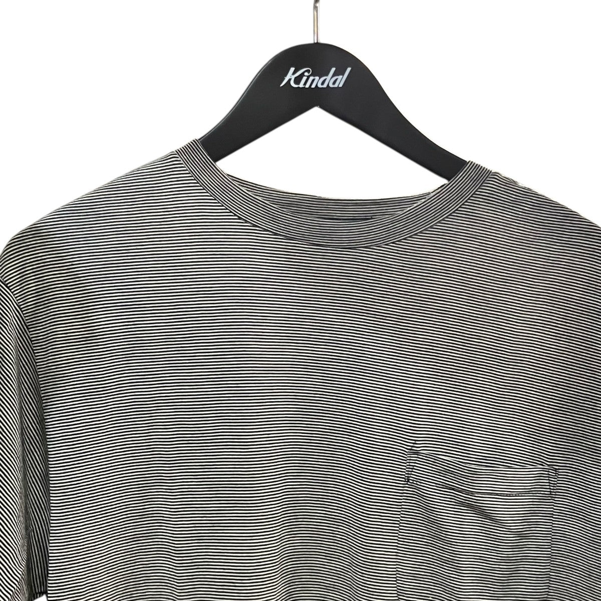 COMOLI ウール天竺 半袖クルー ボーダーP0105007 古着・中古-3枚目のアイテム画像