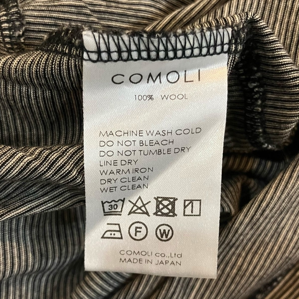 COMOLI ウール天竺 半袖クルー ボーダーP0105007 古着・中古-6枚目のアイテム画像