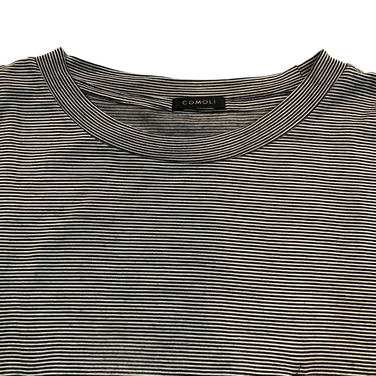 COMOLI ウール天竺 半袖クルー ボーダーP0105007 古着・中古-8枚目のアイテム画像