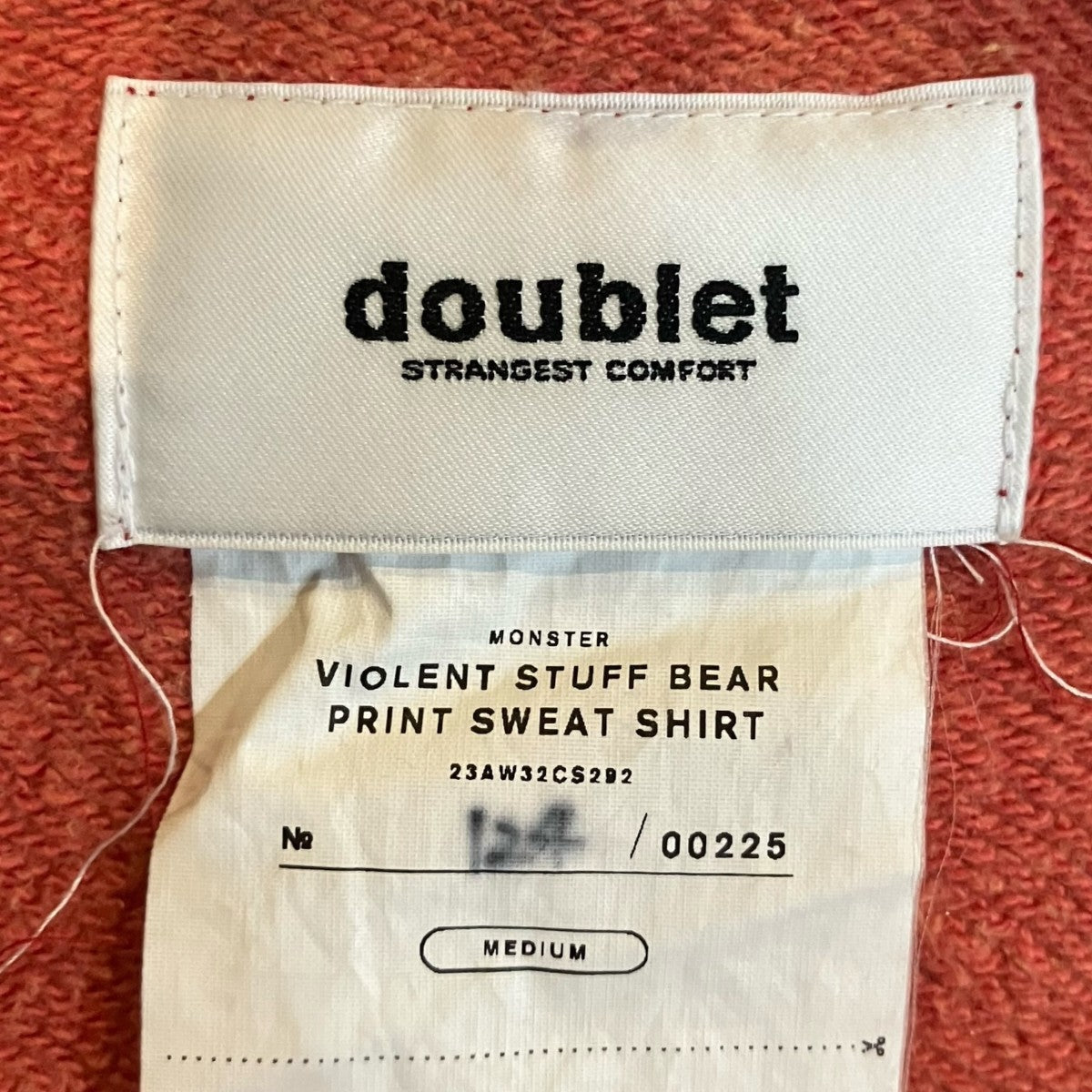 doublet(ダブレット) 23AW「VIOLENT STUFF BEAR PRINT SWEAT」ベア