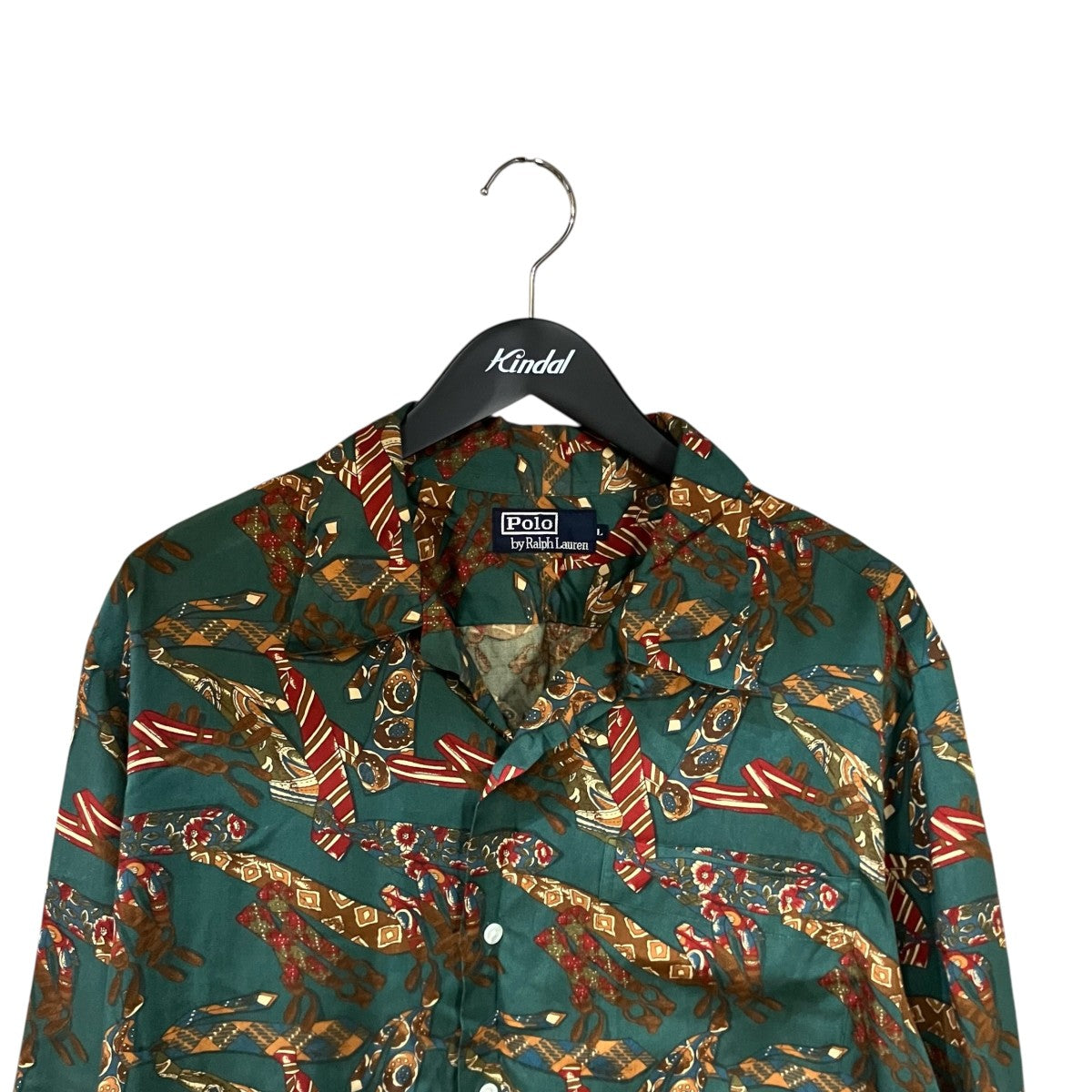 POLO RALPH LAUREN 90sネクタイ総柄レーヨンシャツ 古着・中古-3枚目のアイテム画像