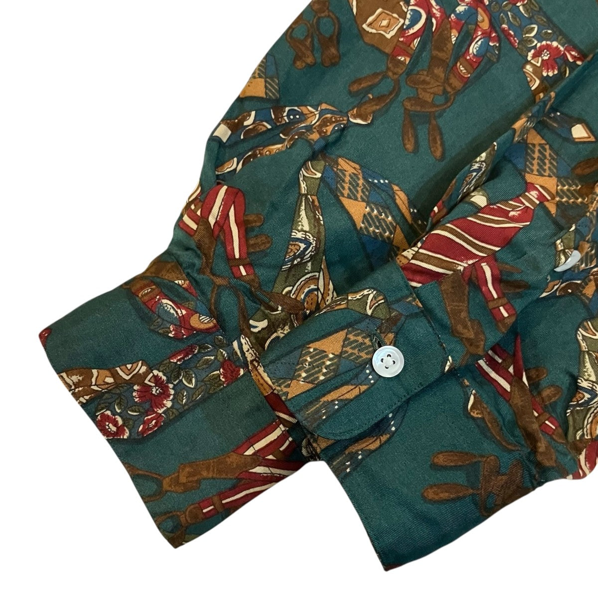 POLO RALPH LAUREN 90sネクタイ総柄レーヨンシャツ 古着・中古-4枚目のアイテム画像