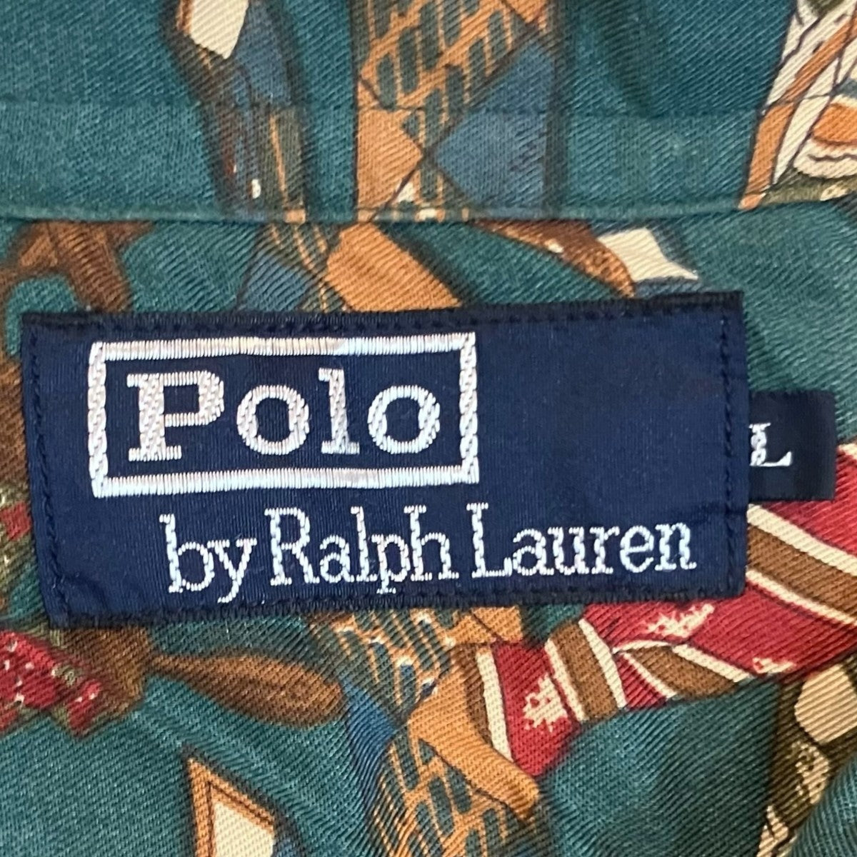 POLO RALPH LAUREN 90sネクタイ総柄レーヨンシャツ 古着・中古-5枚目のアイテム画像