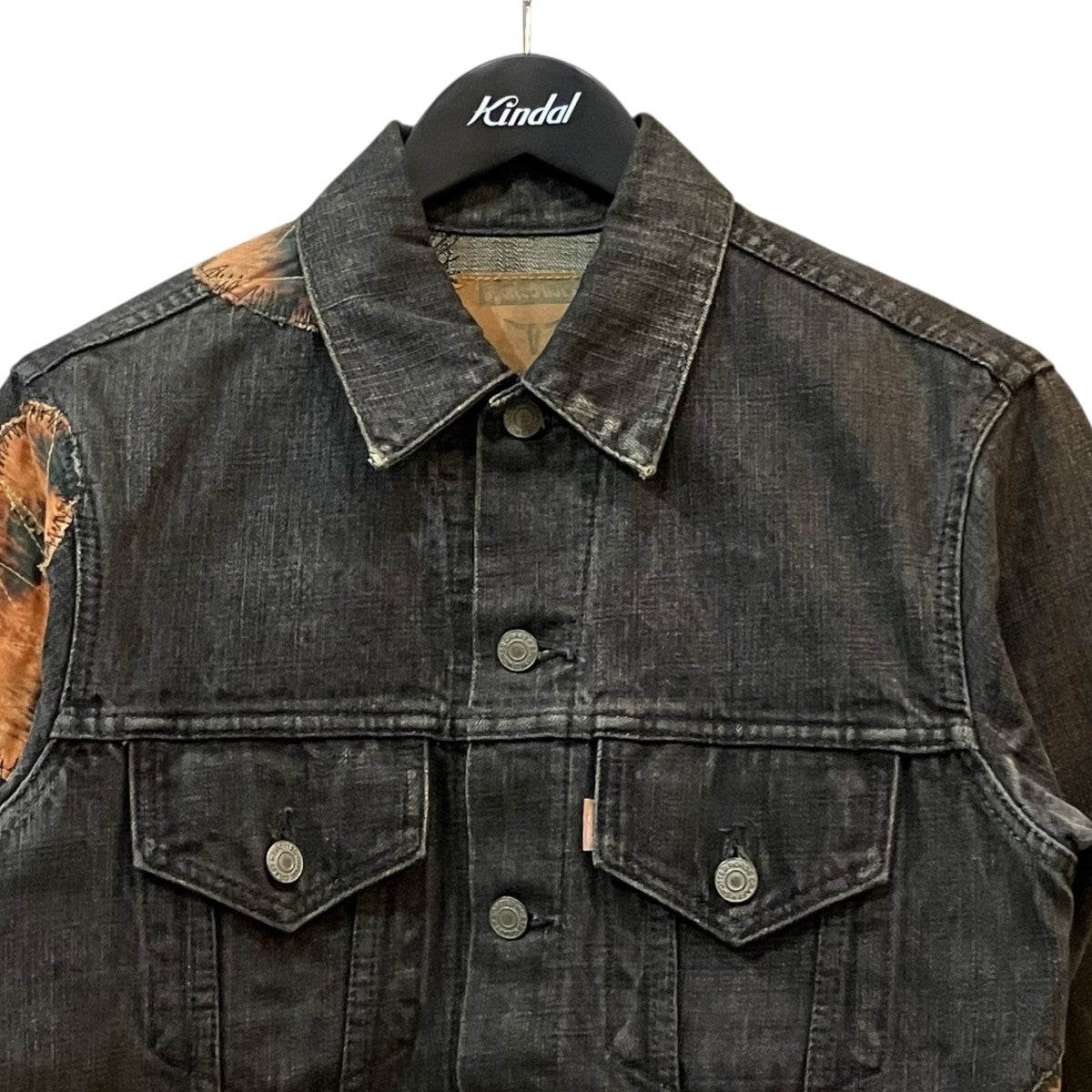 YOHJI YAMAMOTO×SPOTTED HORSE パッチワークデニムジャケット 古着・中古-3枚目のアイテム画像
