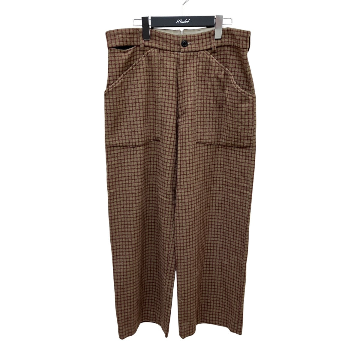 uru 18AWカシミヤ混チェックウールパンツ18FUP06B 古着・中古-1枚目のアイテム画像