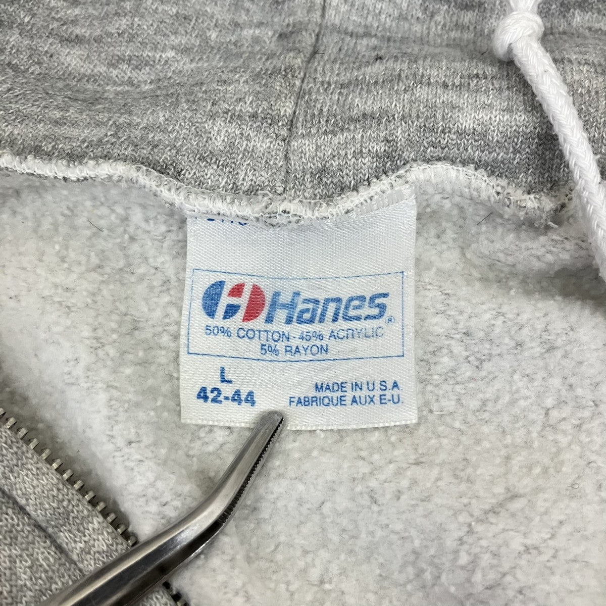 Hanes 80’s vintageジップパーカー 古着・中古-5枚目のアイテム画像