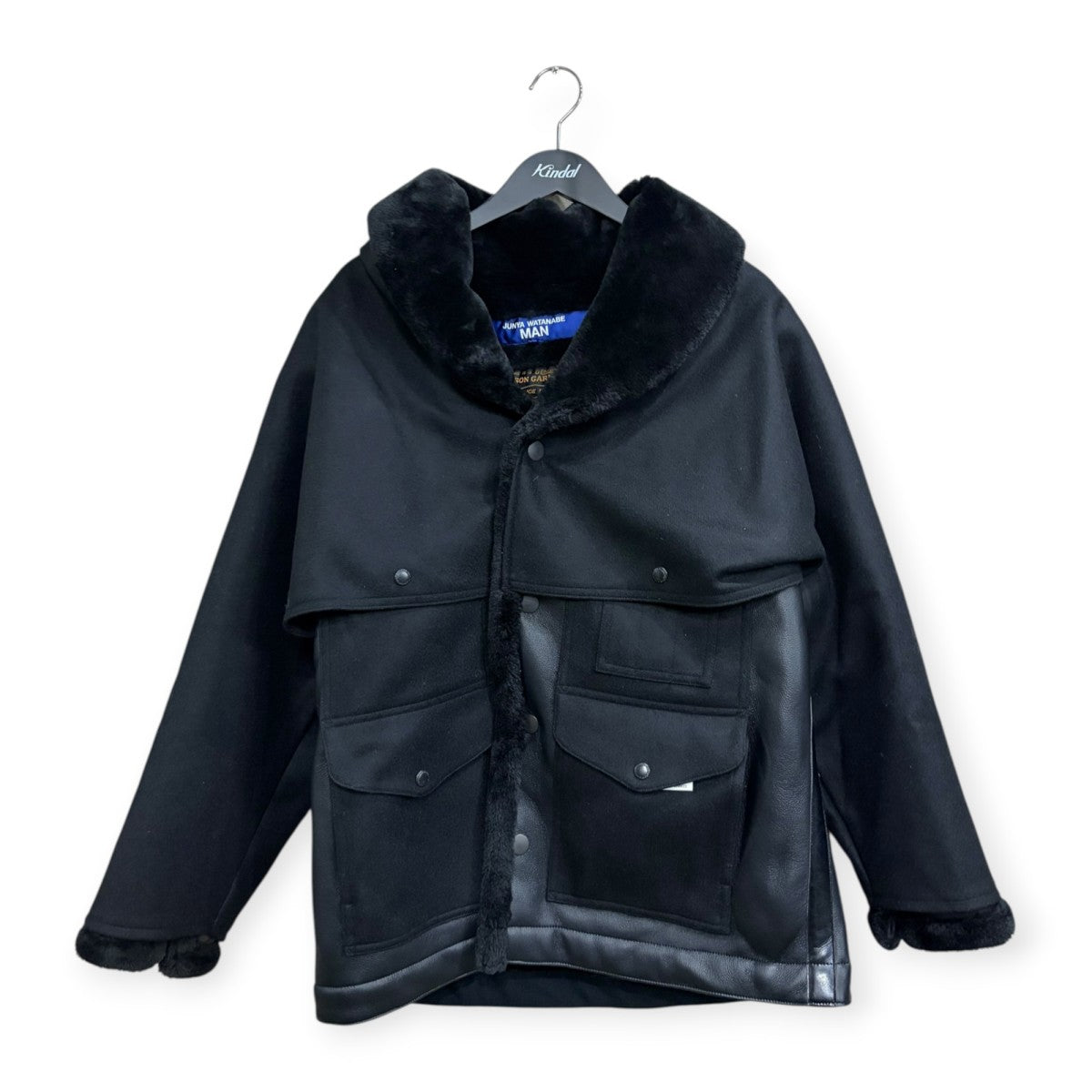 JUNYA WATANABE MAN 25AWエステルフェイクファー × ウールサージ FILSON Wネーム zジャケットWP-C010 古着・中古-1枚目のアイテム画像