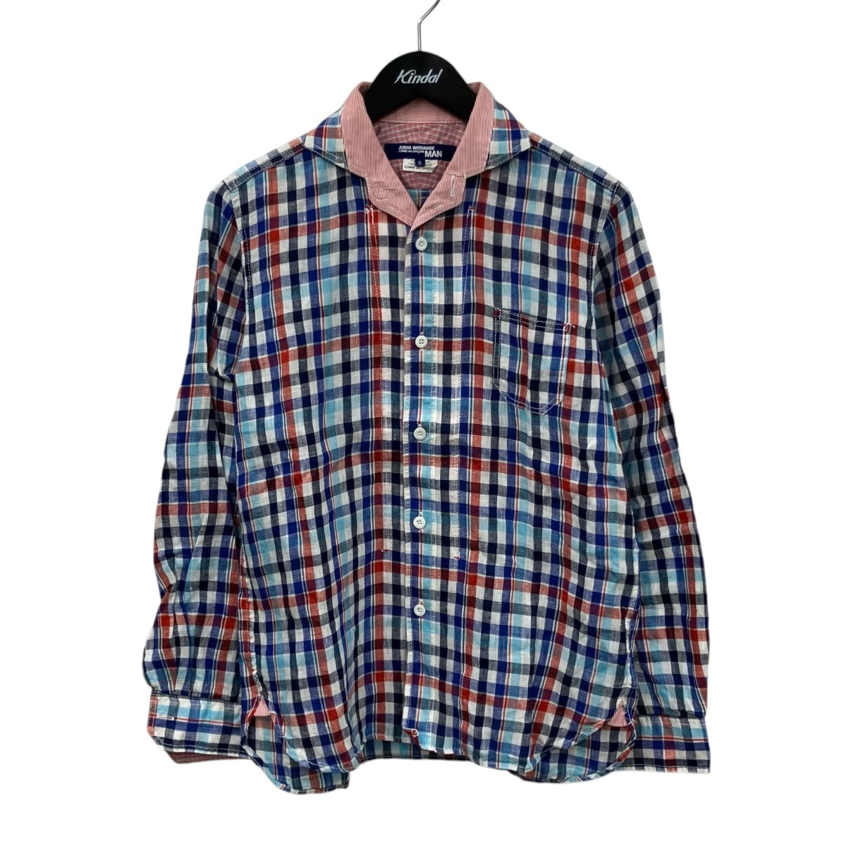 JUNYA WATANABE MAN リネンチェックシャツWKB019 古着・中古-1枚目のアイテム画像