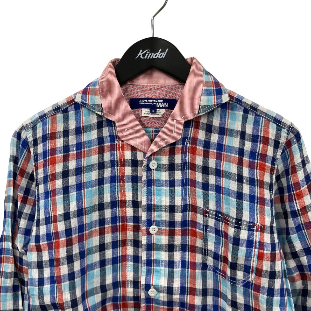 JUNYA WATANABE MAN リネンチェックシャツWKB019 古着・中古-3枚目のアイテム画像