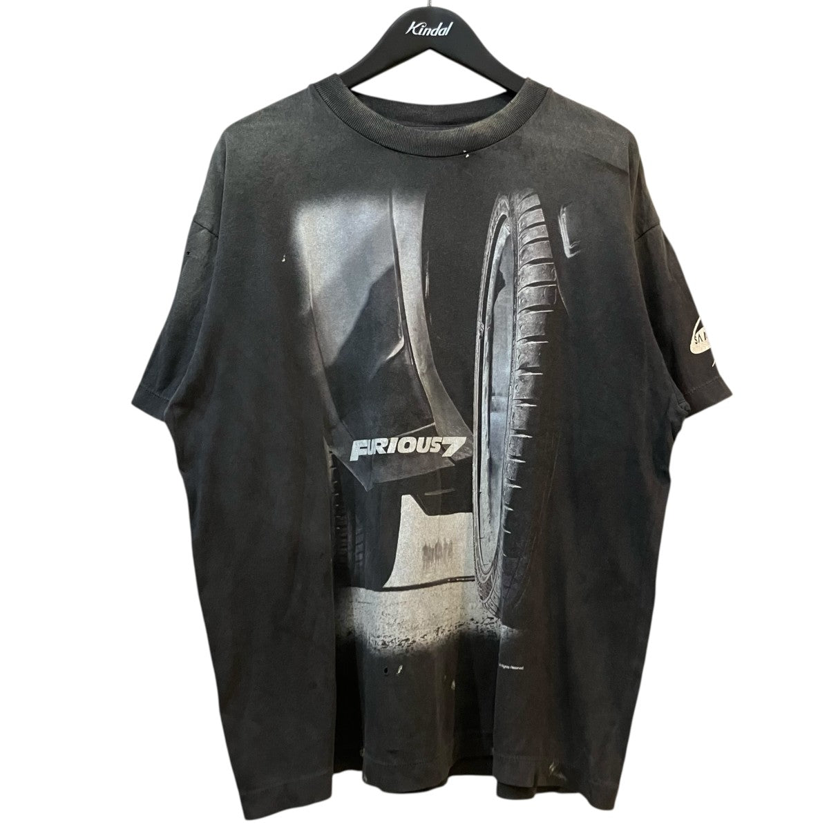 SAINT MICHAEL 「FF SS TEE FURIOUS 7」ヴィンテージ加工プリントTシャツSM HR1 0000 C74 古着・中古-1枚目のアイテム画像