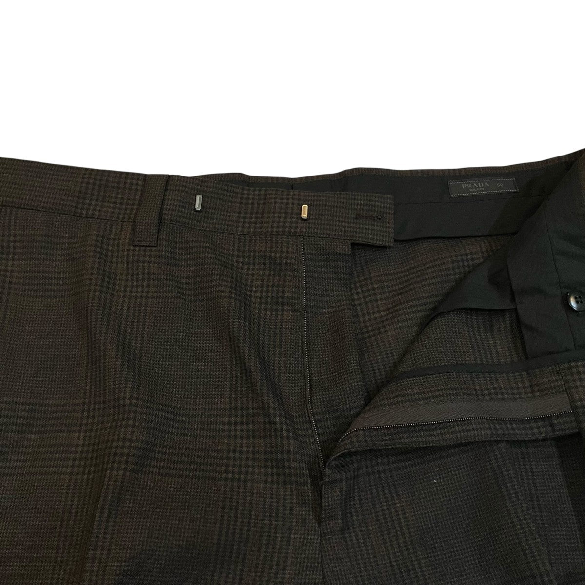 PRADA チェック柄スラックスUP0178 古着・中古-3枚目のアイテム画像