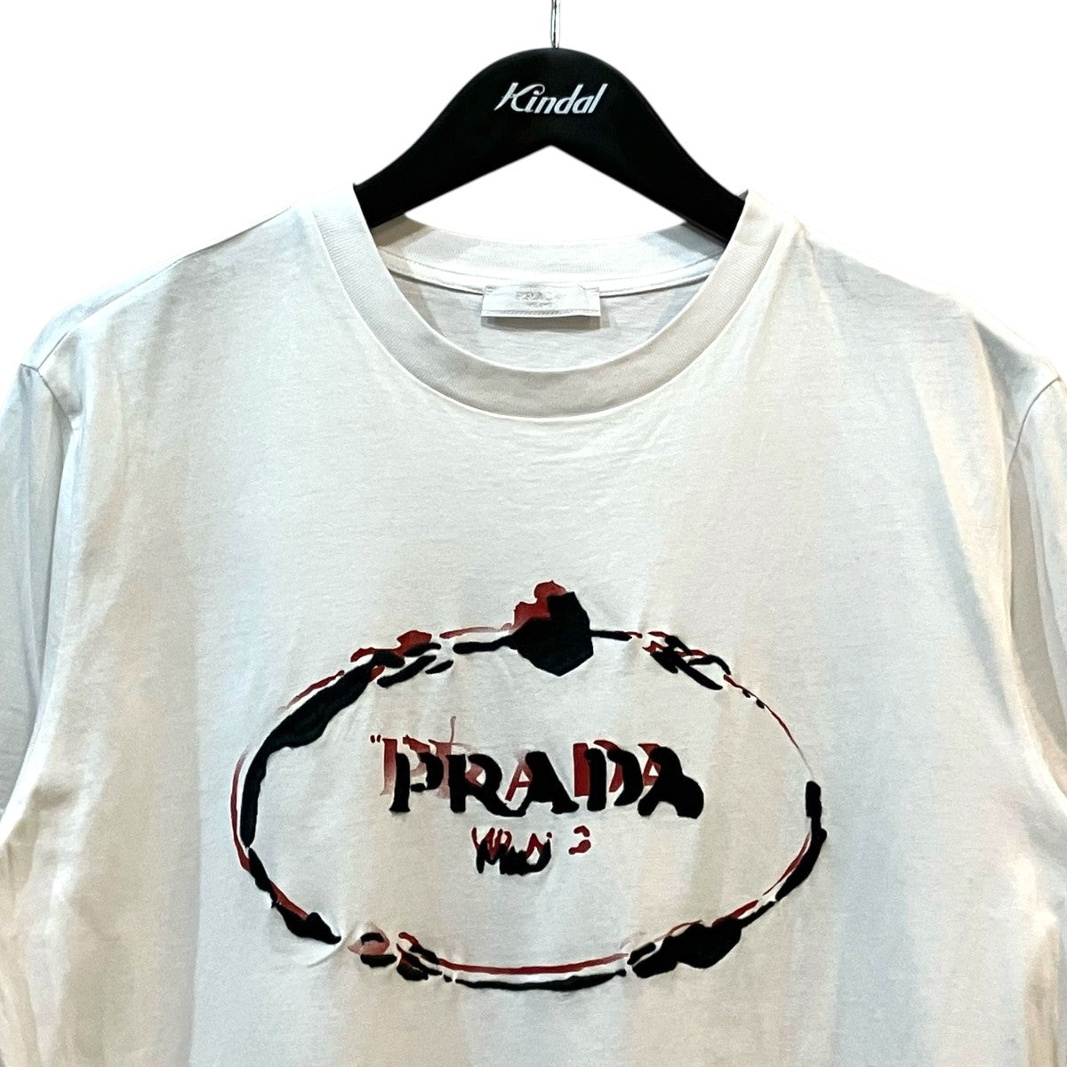oznex PRADA 刺繍ロゴ 長袖Tシャツ ホワイト 2026年FW新作 プラダ 偽物 長袖Tシャツ 三角ロゴ シンプルデザイン