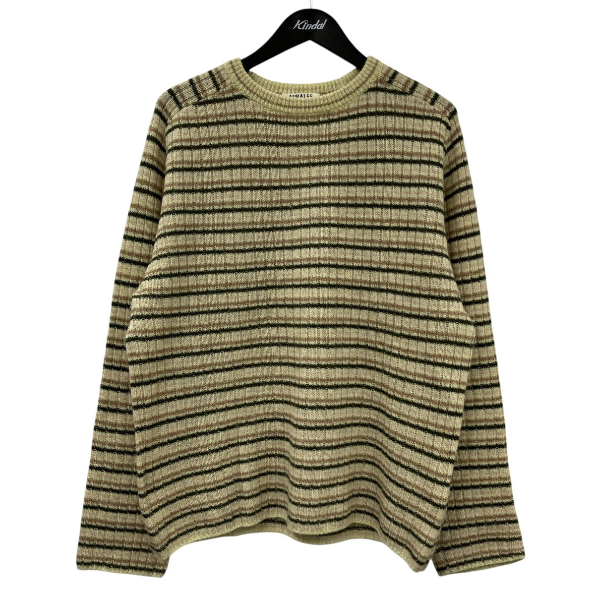 25AWSHETLAND WOOL CASHMERE RIB KNIT P OウールカシミヤボーダーニットA25AP01SB
