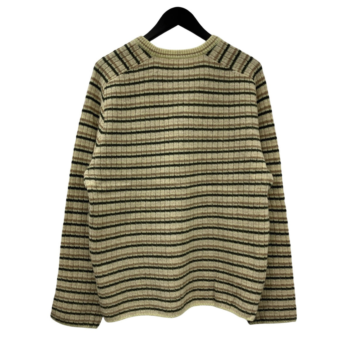25AWSHETLAND WOOL CASHMERE RIB KNIT P OウールカシミヤボーダーニットA25AP01SB