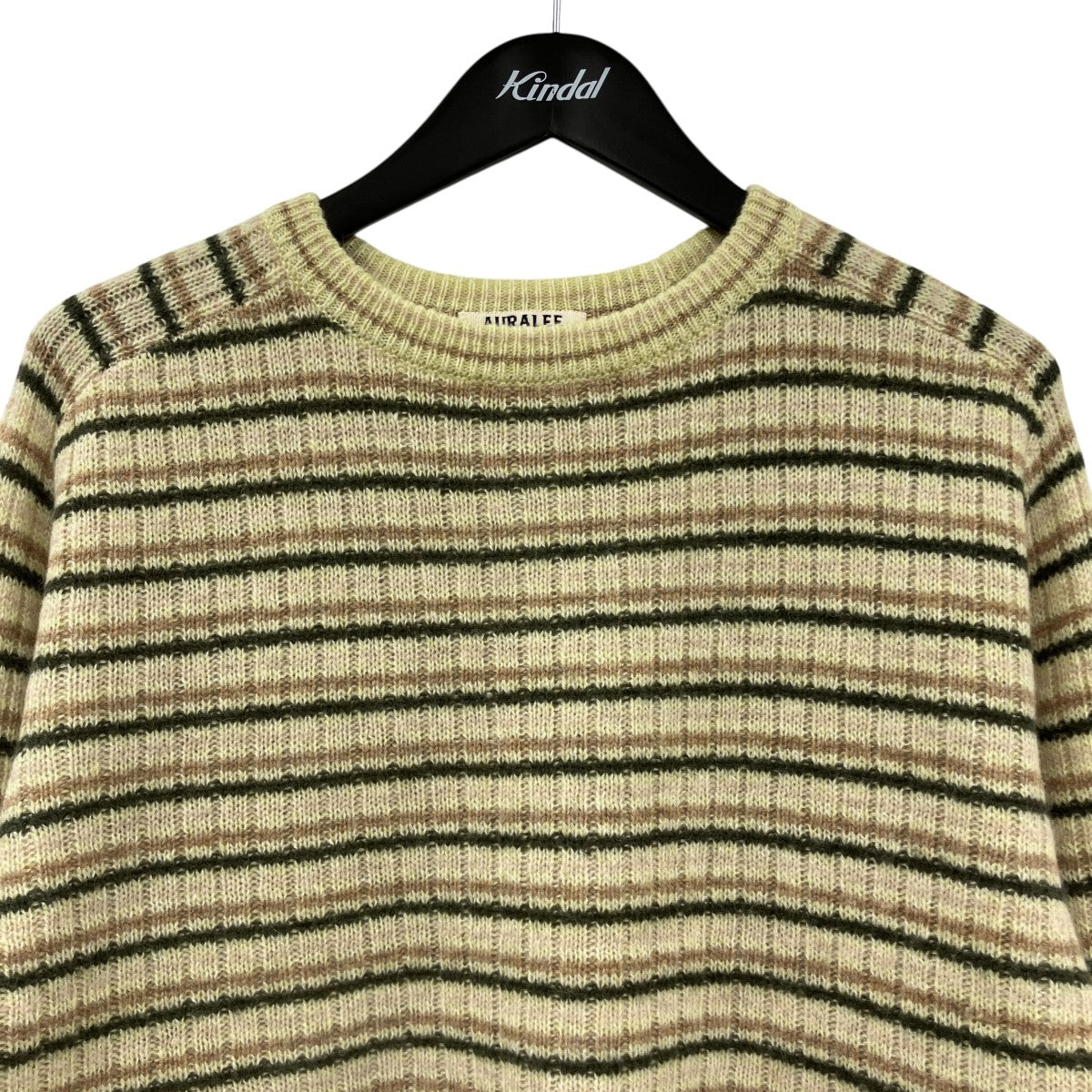 25AWSHETLAND WOOL CASHMERE RIB KNIT P OウールカシミヤボーダーニットA25AP01SB