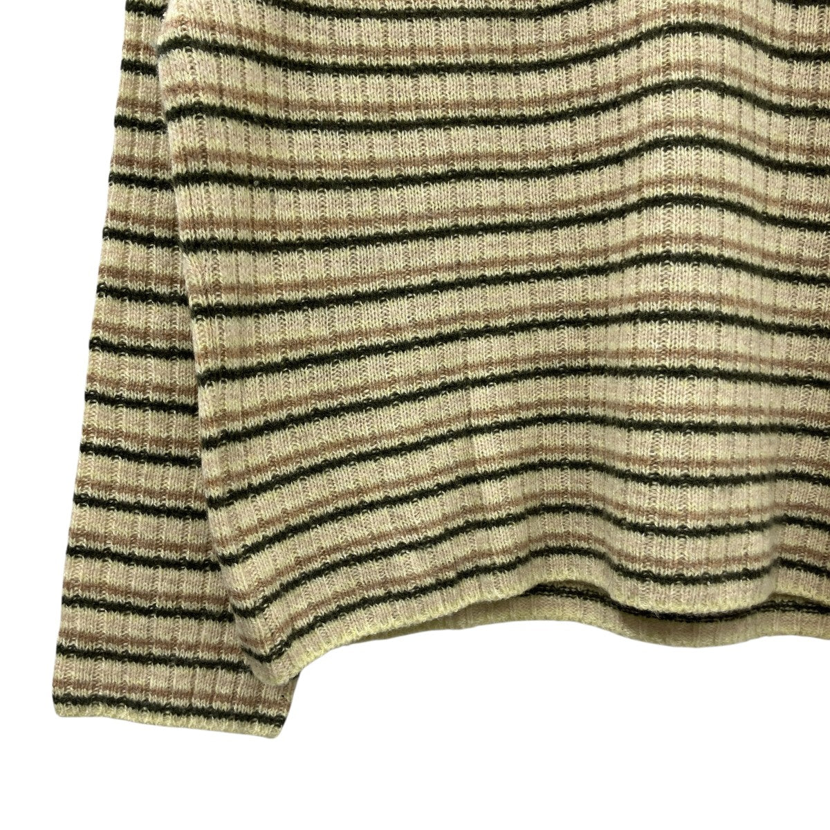 25AWSHETLAND WOOL CASHMERE RIB KNIT P OウールカシミヤボーダーニットA25AP01SB