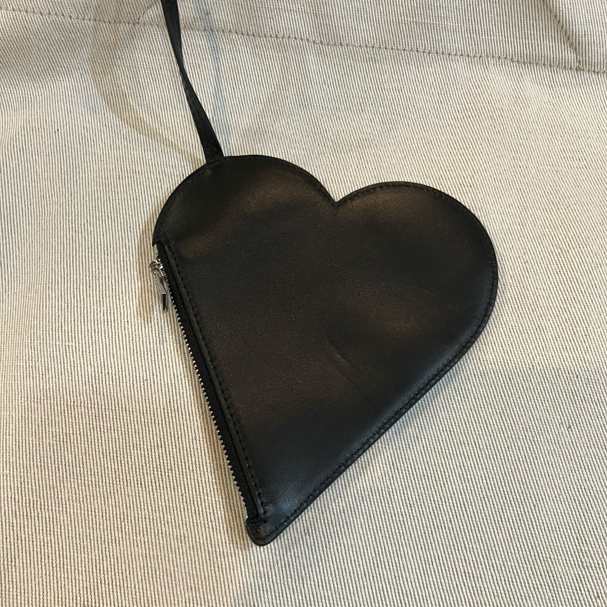 JIL SANDER 「BORDER BOOK TOTE」ハート型ポーチ付きロゴキャンバストートJ10WC0001 古着・中古-6枚目のアイテム画像