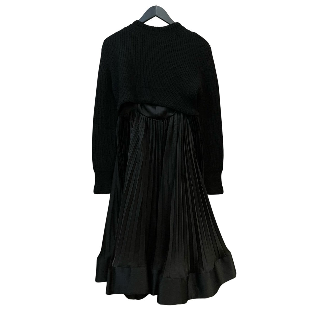 「WOOL KNIT DRESS」ニット切替プリーツワンピース23 06819