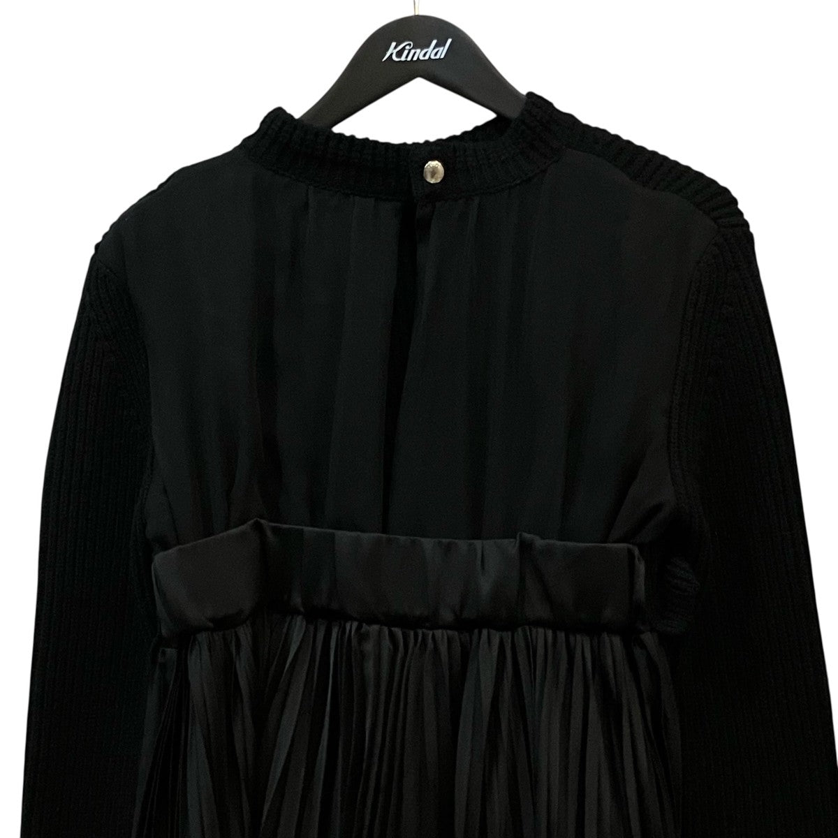「WOOL KNIT DRESS」ニット切替プリーツワンピース23 06819