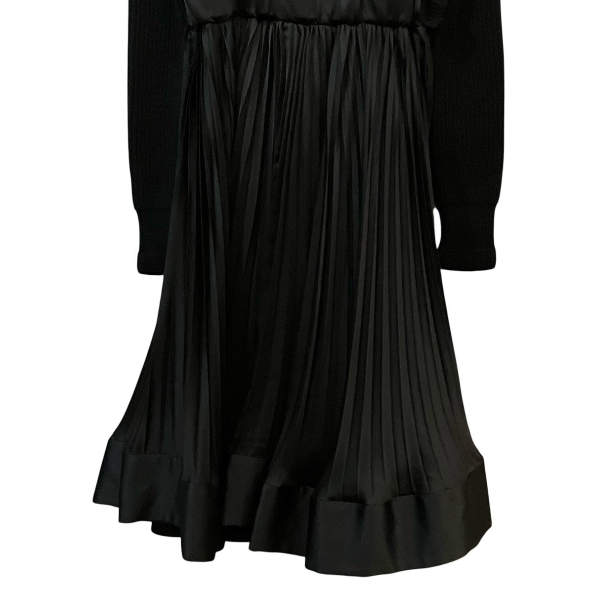 「WOOL KNIT DRESS」ニット切替プリーツワンピース23 06819