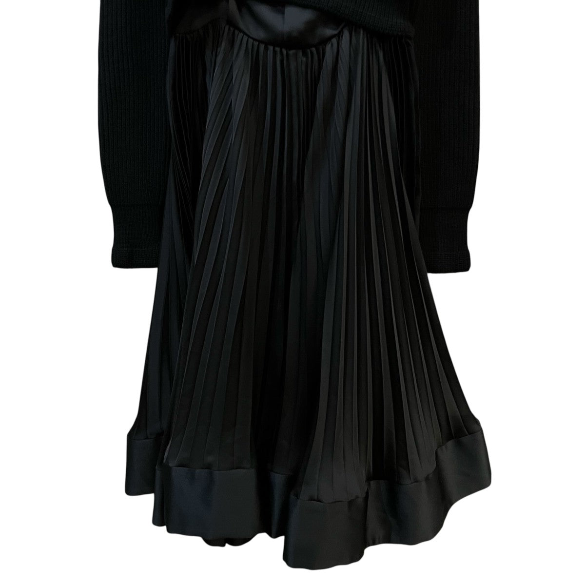 「WOOL KNIT DRESS」ニット切替プリーツワンピース23 06819