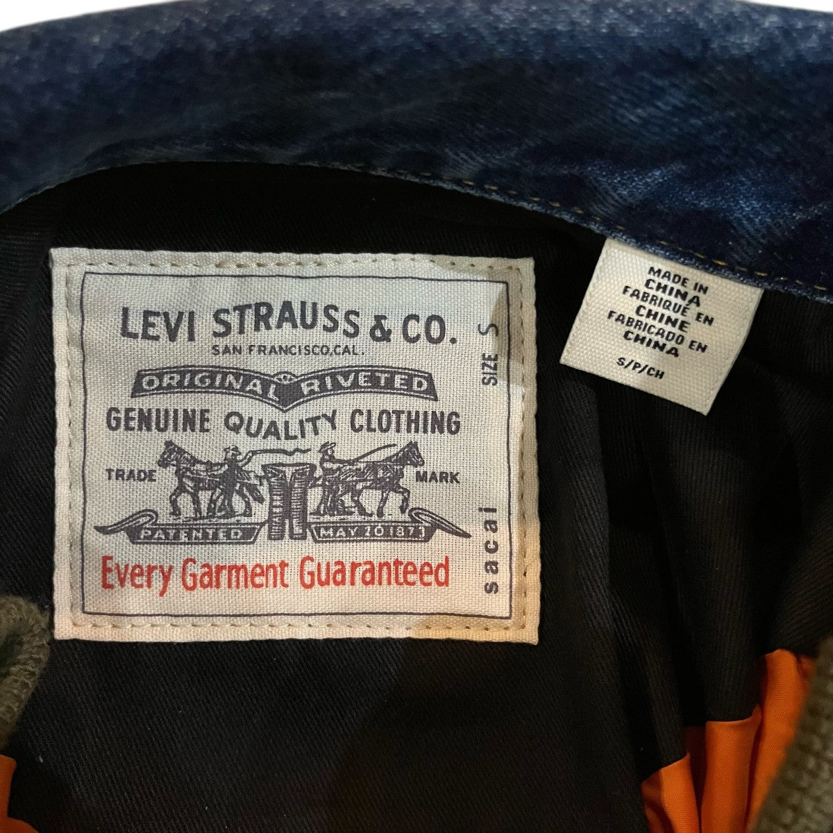 sacai×LEVI’S 「Denim x Nylon Twill Reversible Blouson」デニムxナイロンツイルリバーシブル ブルゾン25 03707M 古着・中古-7枚目のアイテム画像