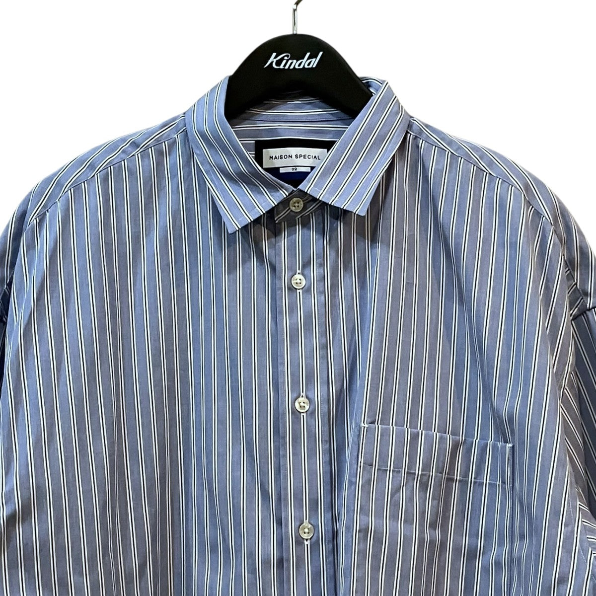 MAISON SPECIAL 「Prime-Over Short Sleeve Shirt」ストライプ半袖シャツ11231311202 古着・中古-3枚目のアイテム画像