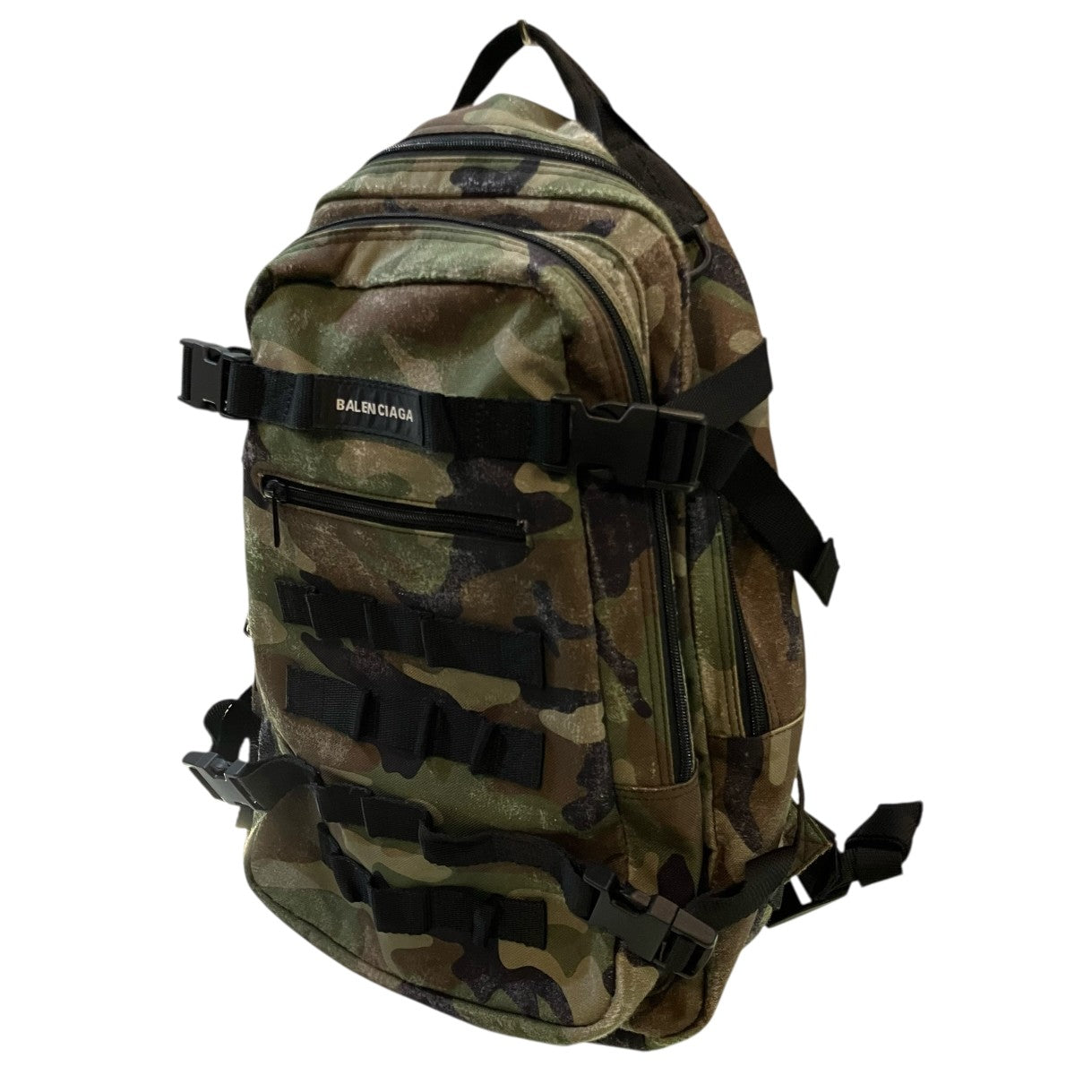 BALENCIAGA ヴィンテージ加工カモフラージュ柄アーミースモールバックパック693635 古着・中古-1枚目のアイテム画像