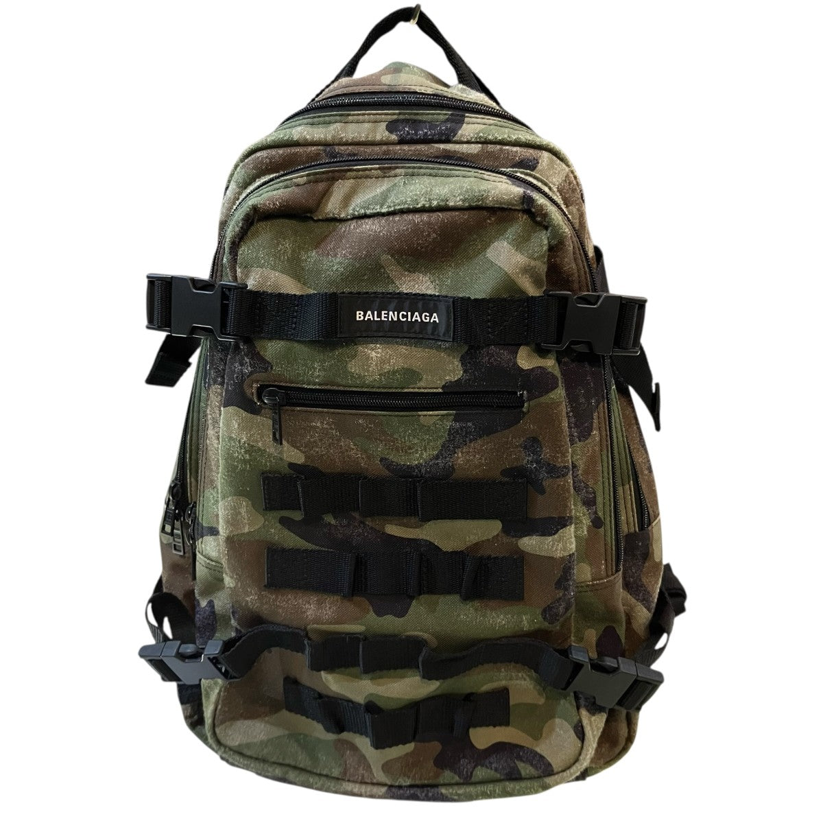 BALENCIAGA ヴィンテージ加工カモフラージュ柄アーミースモールバックパック693635 古着・中古-2枚目のアイテム画像