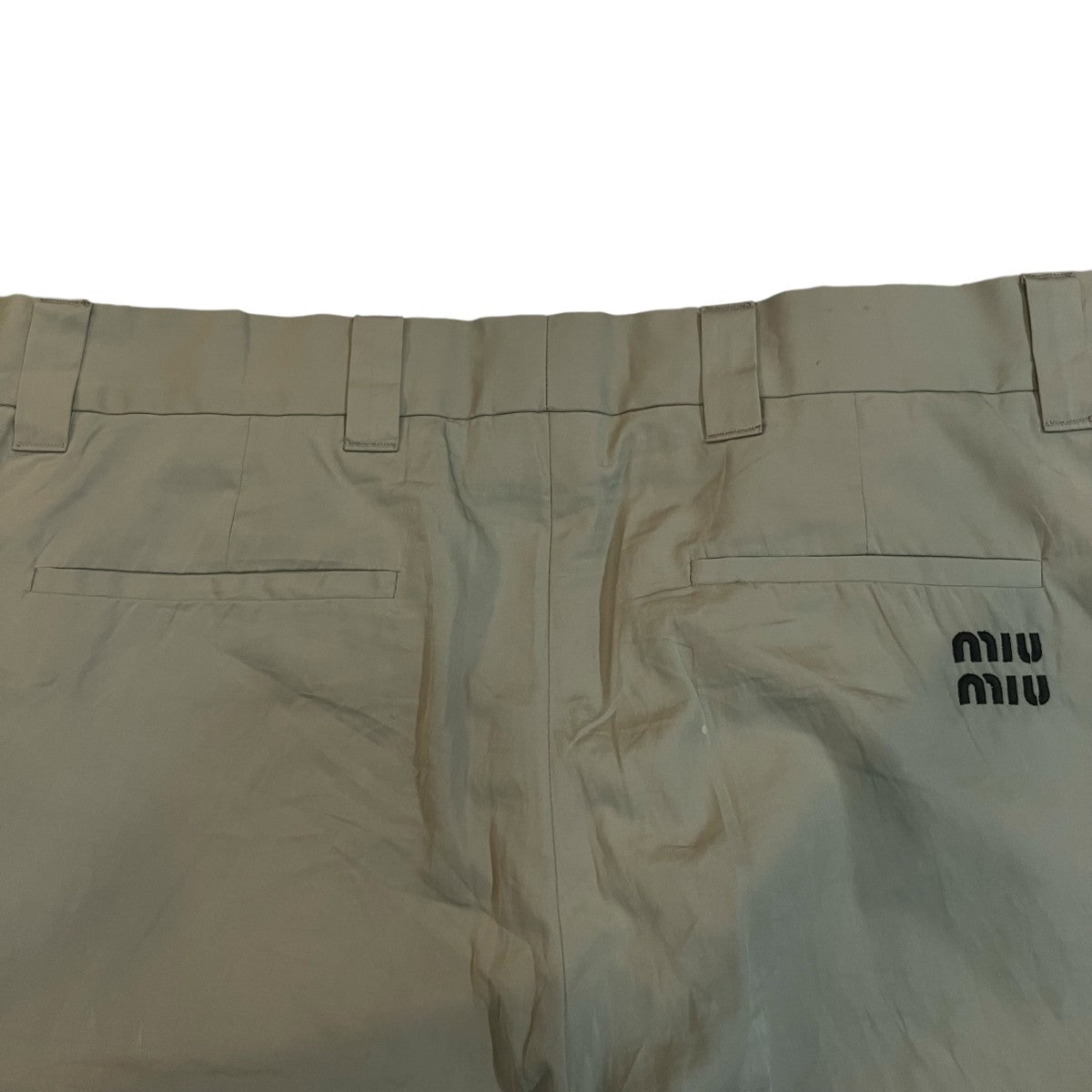 MIU MIU ロゴ刺繍トラウザーパンツMP1665 古着・中古-4枚目のアイテム画像