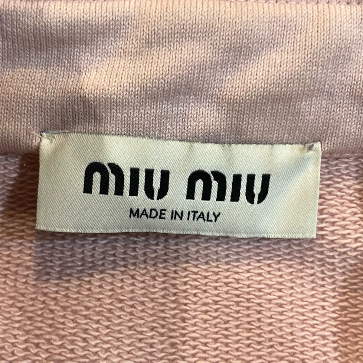 ミュウミュウ  MJL008 ロゴワッペンハーフジップスウェット レディース L MIU MIU - ミュウミュウ MJL008 ロゴワッペンハーフジップスウェット