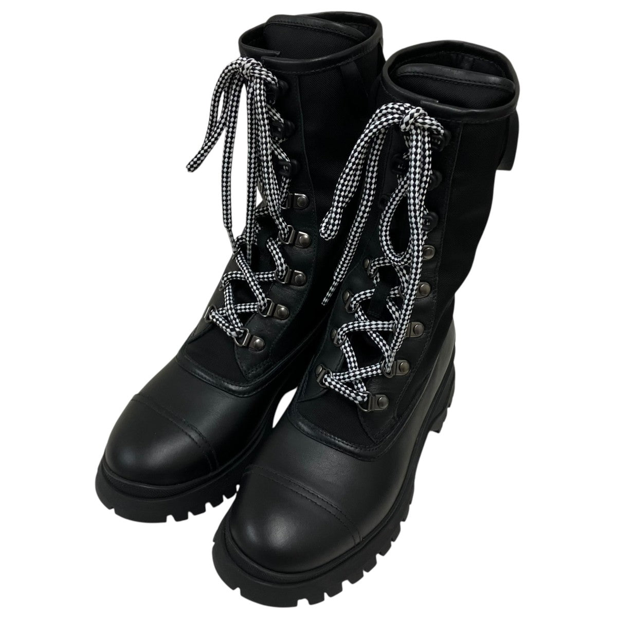 PRADA ロデオレザーテクニカルナイロン レースアップブーツ 古着・中古-1枚目のアイテム画像
