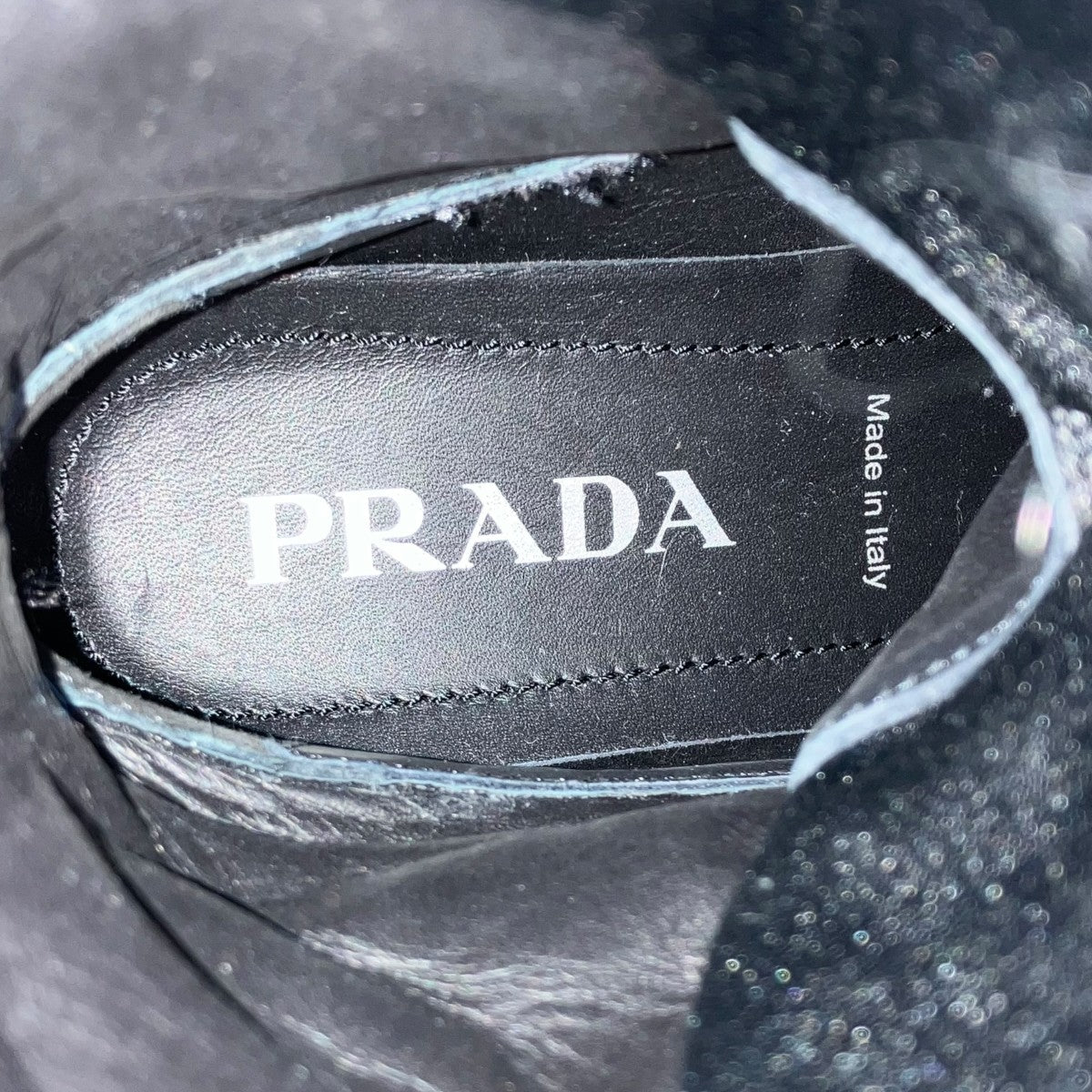 PRADA(プラダ) ロデオレザーテクニカルナイロン レースアップブーツ
