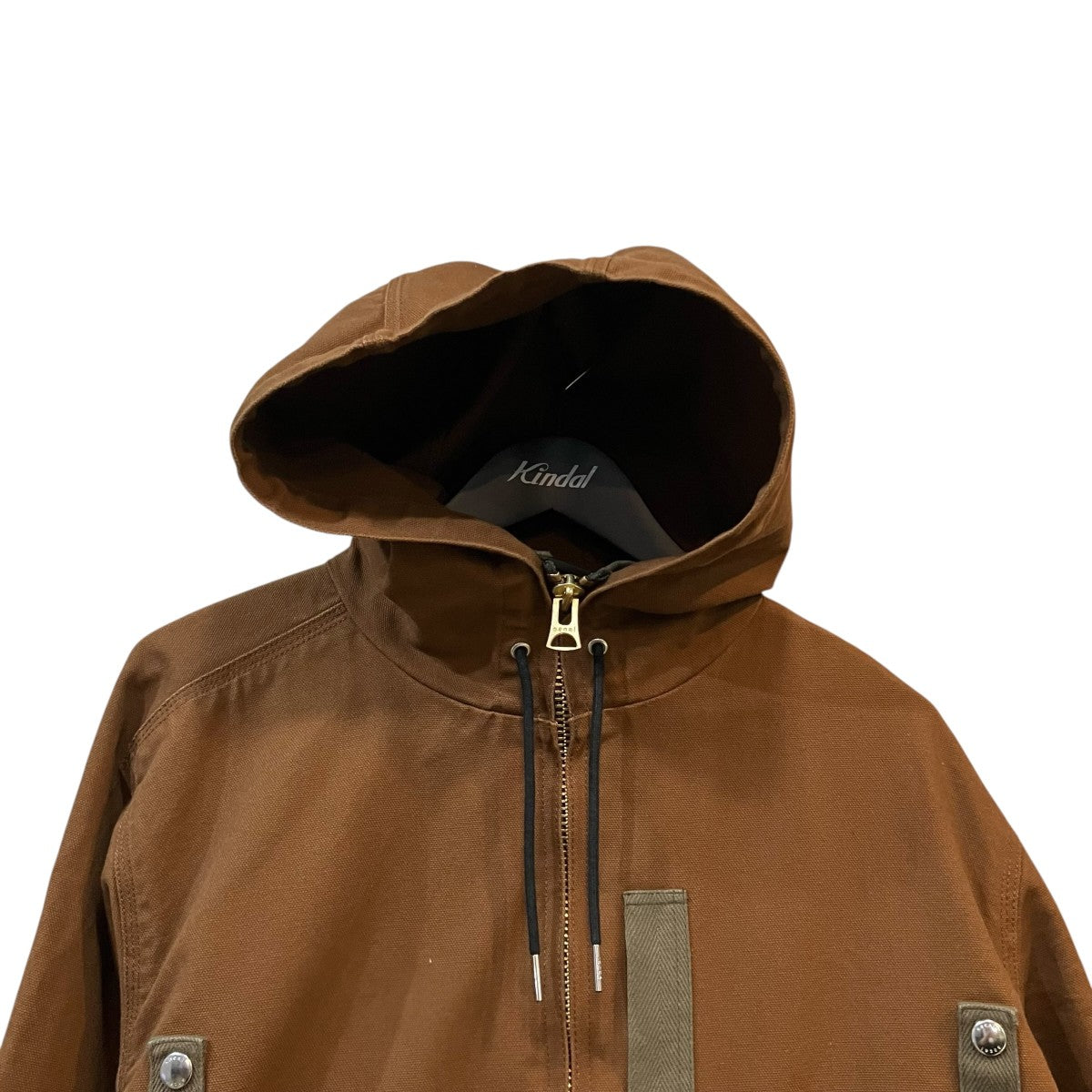 sacai×CARHARTT WIP 25AW「Washed Duck Hooded BZ」フーデッドダックジャケット25 03859M 古着・中古-3枚目のアイテム画像