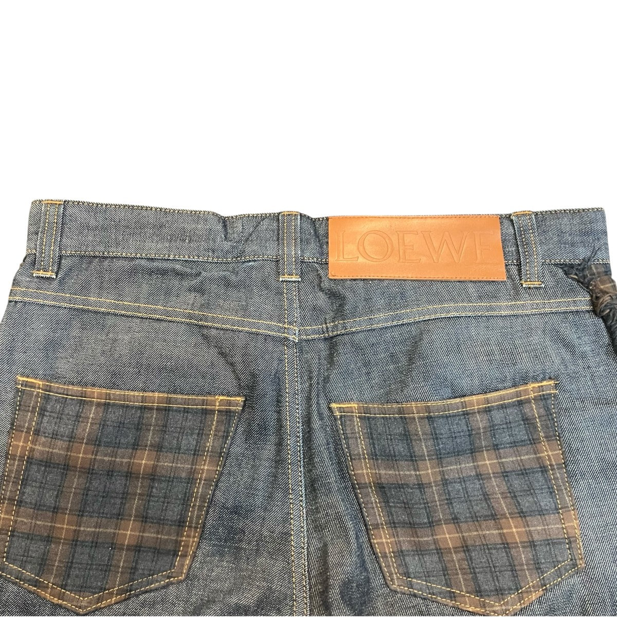 LOEWE チェック柄フィッシャーマンデニムパンツH2292430IB 古着・中古-4枚目のアイテム画像