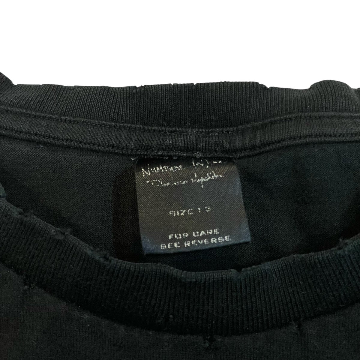 NUMBER (N)INE 05AWWORLD TOURプリントダメージ加工Tシャツ 古着・中古-5枚目のアイテム画像