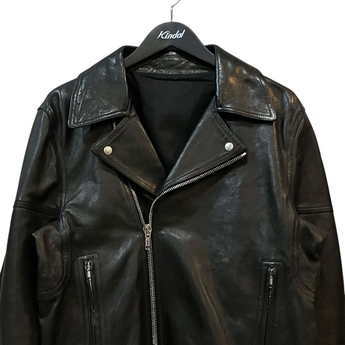 RICK OWENS レザーバイカーライダースジャケットRU01C4767 LVN 古着・中古-3枚目のアイテム画像