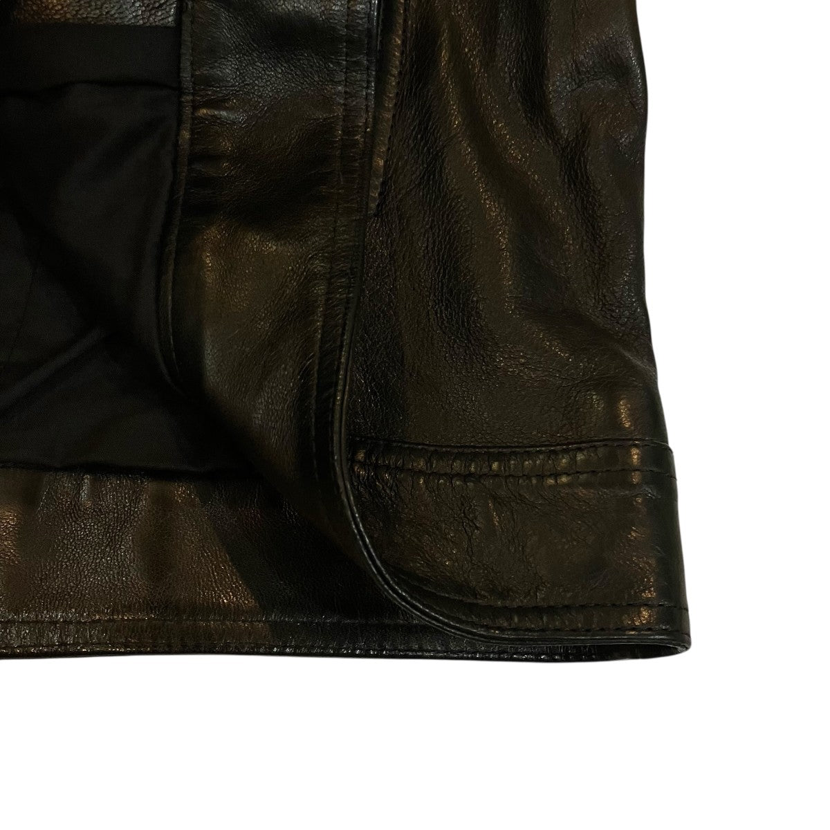 RICK OWENS レザーバイカーライダースジャケットRU01C4767 LVN 古着・中古-5枚目のアイテム画像