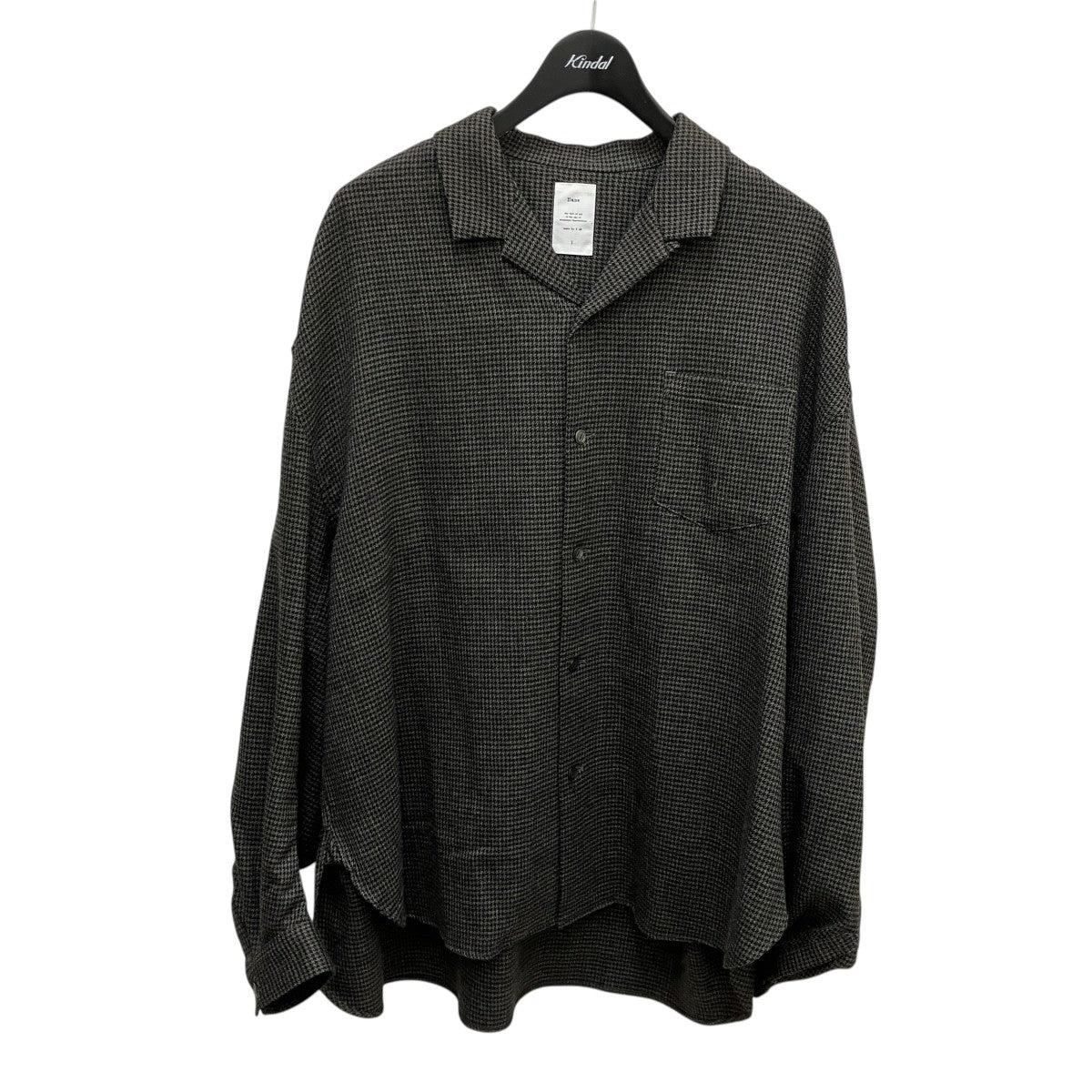 千鳥柄ウール オープンカラーシャツNMSH-18AW-009
