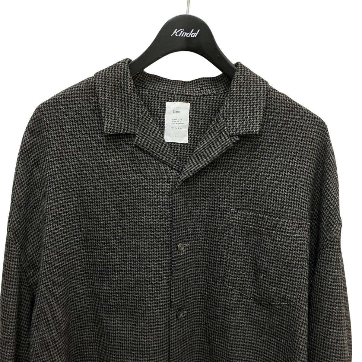 千鳥柄ウール オープンカラーシャツNMSH-18AW-009