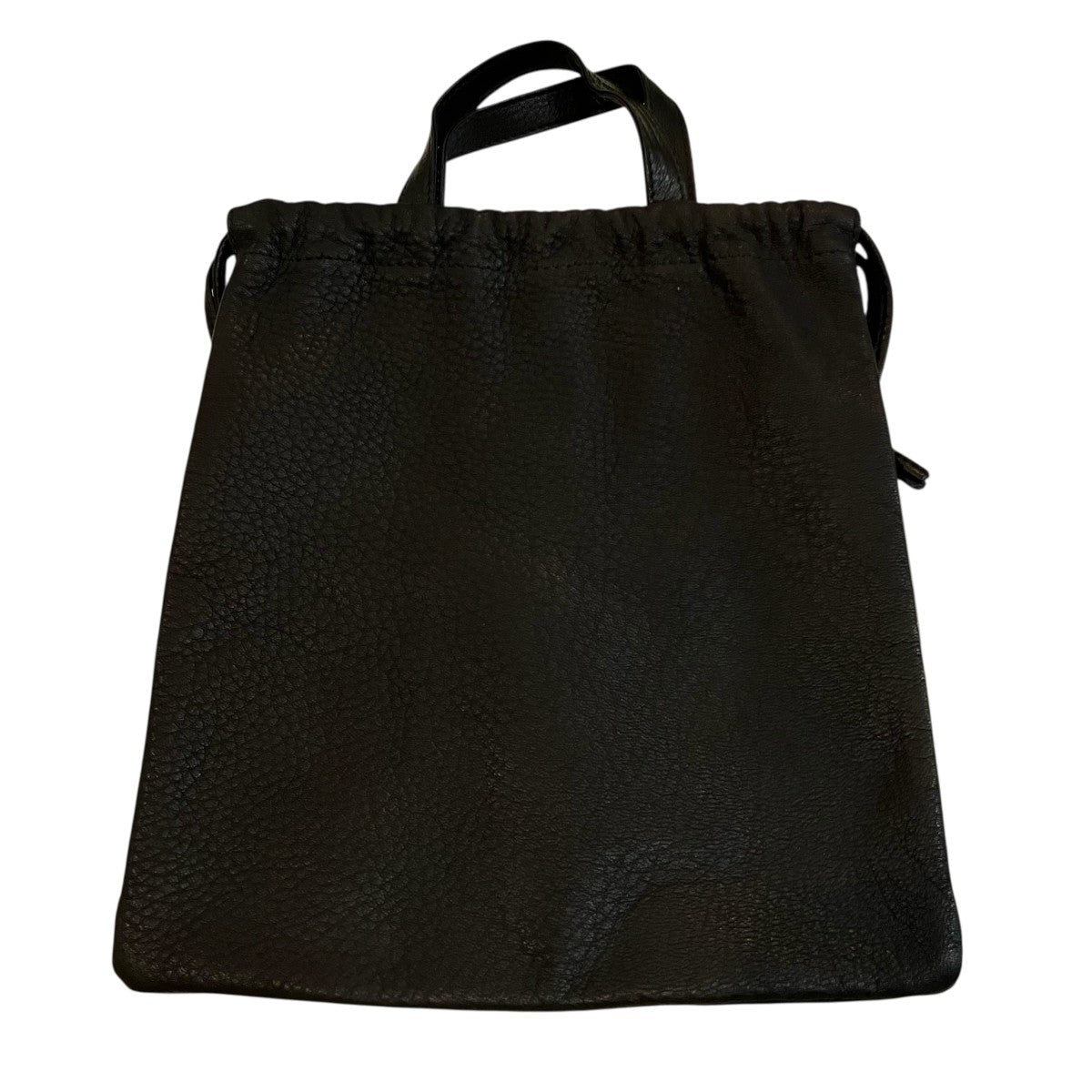 「DOUBLE FACED DRAWSTRING POUCH」レザーポーチ