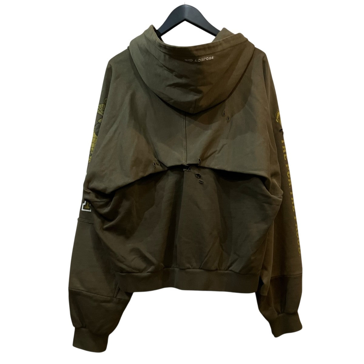 PROJECT G／R 「RECONSTRUCTED FOLDED ZIP HOODIE」再構築ジップパーカー 古着・中古-2枚目のアイテム画像