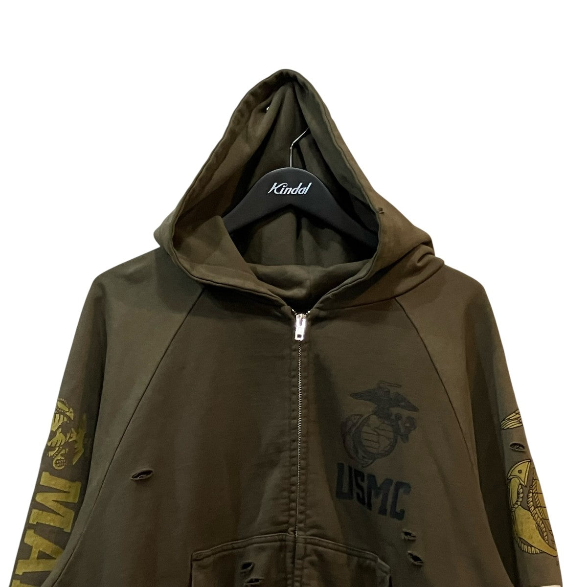 PROJECT G／R 「RECONSTRUCTED FOLDED ZIP HOODIE」再構築ジップパーカー 古着・中古-3枚目のアイテム画像