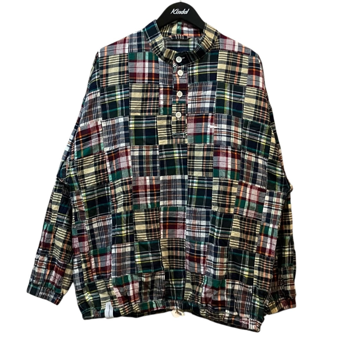 DESCENDANT TETTY PULLOVER PATCHWORK LS SHIRT チェックプルオーバーシャツ 古着・中古-1枚目のアイテム画像