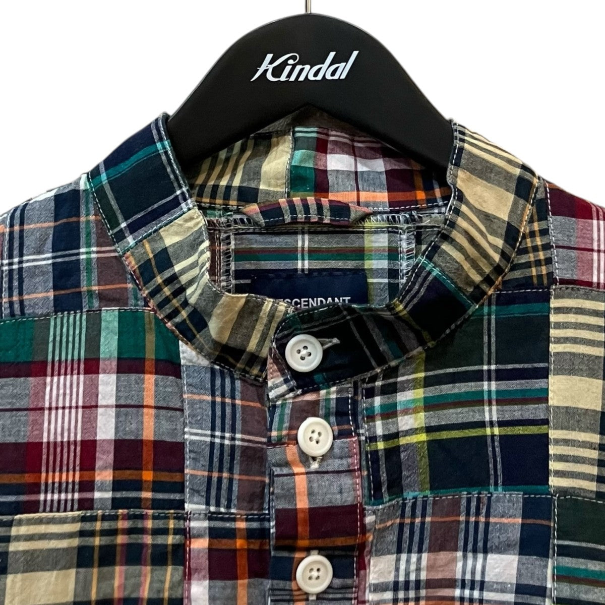 DESCENDANT TETTY PULLOVER PATCHWORK LS SHIRT チェックプルオーバーシャツ 古着・中古-3枚目のアイテム画像