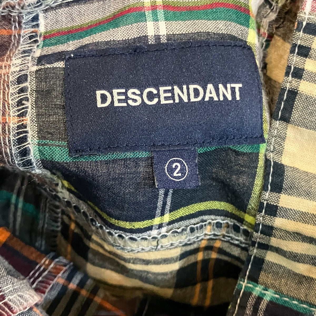 DESCENDANT TETTY PULLOVER PATCHWORK LS SHIRT チェックプルオーバーシャツ 古着・中古-5枚目のアイテム画像